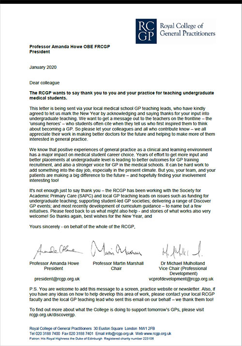 rcgp thank you letter
